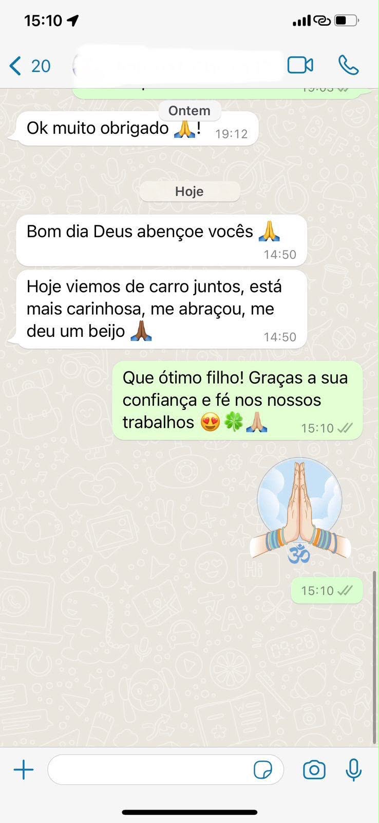 Print de conversa no WhatsApp com depoimento real de aluno 1
